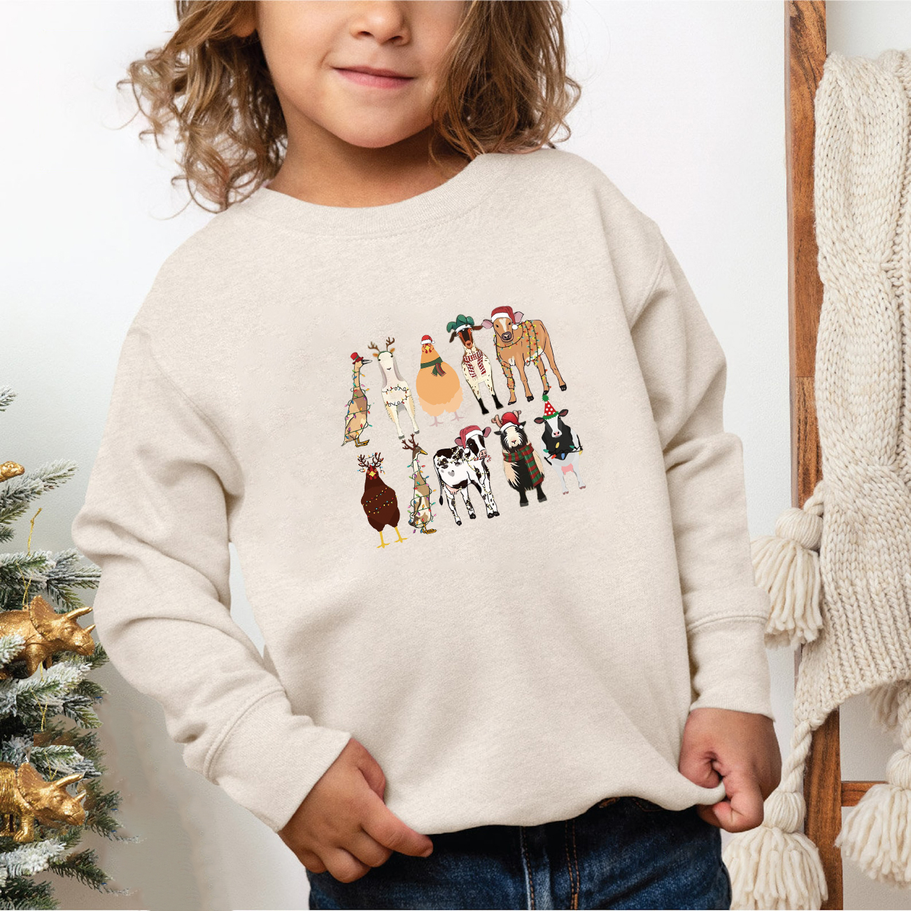 Custom Farm Animal Christmas Sweatshirt – Perfect Holiday Gift for Farm Animal Lovers
