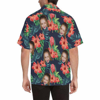 Custom Face Hawaiian Shirt Photo Hawaiian Shirt for Husband Personalized Hawaiian Shirt Photo Tropical Aloha Shirt Birthday Vacation Party Gift-ilovevango