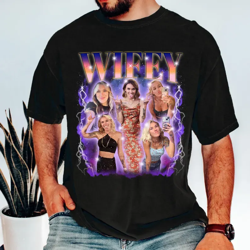 Custom Photo Vintage Graphic 90s T-shirt, Custom Bootleg Rap Tee