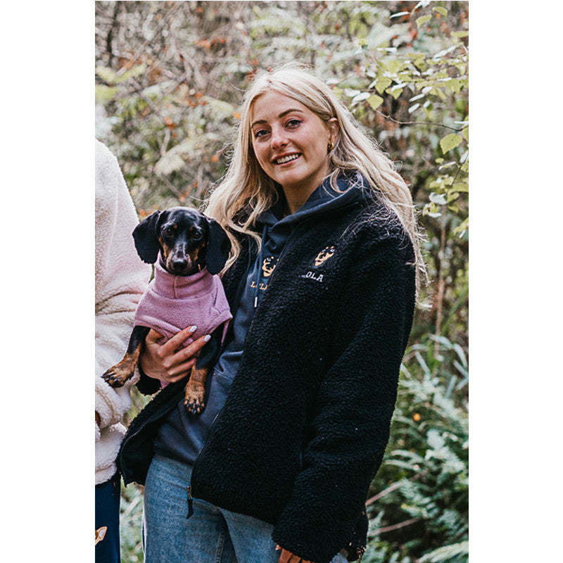Personalized Embroidered Pet Portrait Recycled Sherpa Jacket Zip-up Jacket