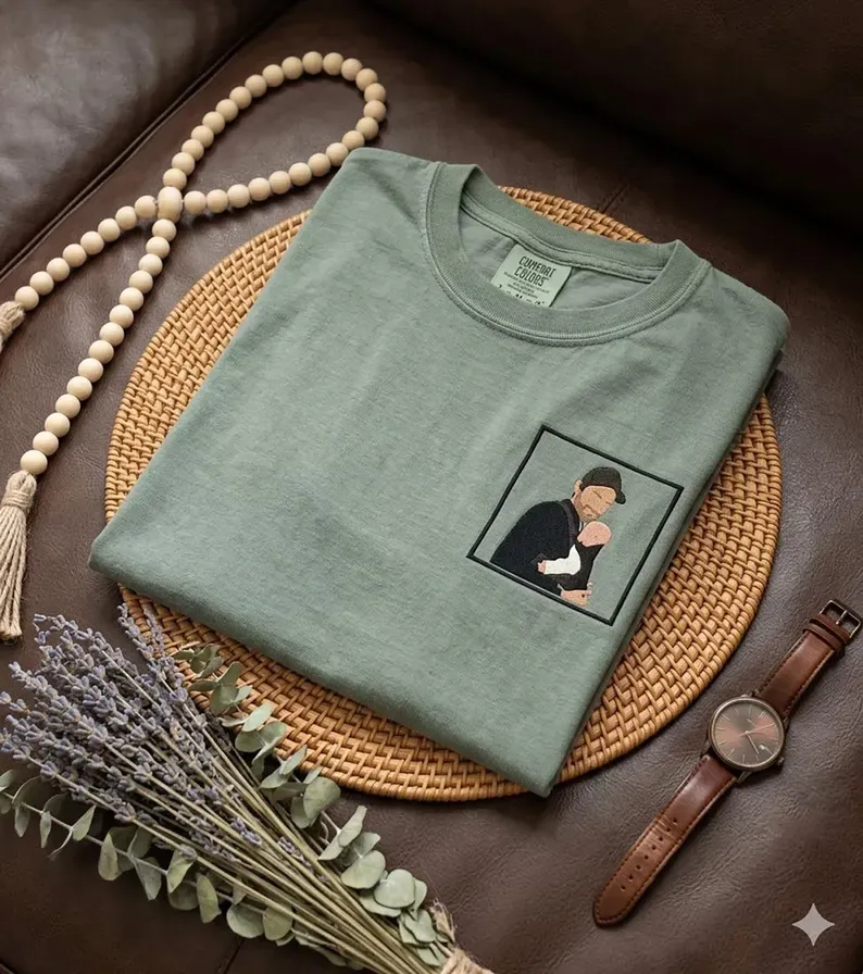 Custom Embroidered Photo Portrait Sweatshirt For dad,papa,papà,papá,pai