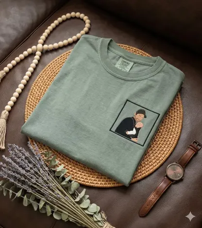 Custom Embroidered Photo Portrait Sweatshirt For dad,papa,papà,papá,pai