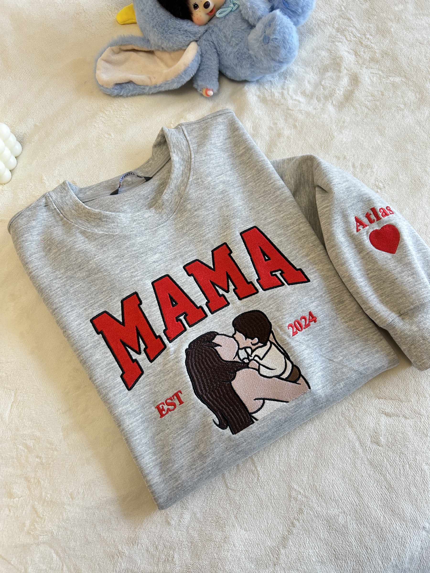 Custom Dad Photo Embroidery with nickname T-shirt/ Sweatshirt /Hoodie