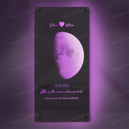 🌙For Lover🌙Custom Couple Anniversary Moon Phase Mirror Light - Romantic Valentine's Day Gift