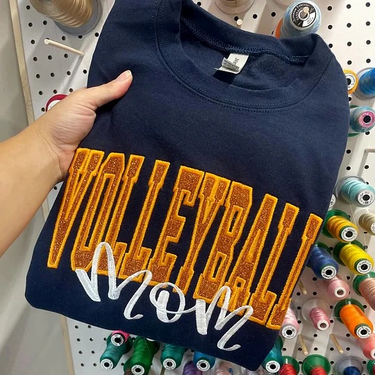 Personalized Glitter Embroidered Sports Mom Sweatshirt