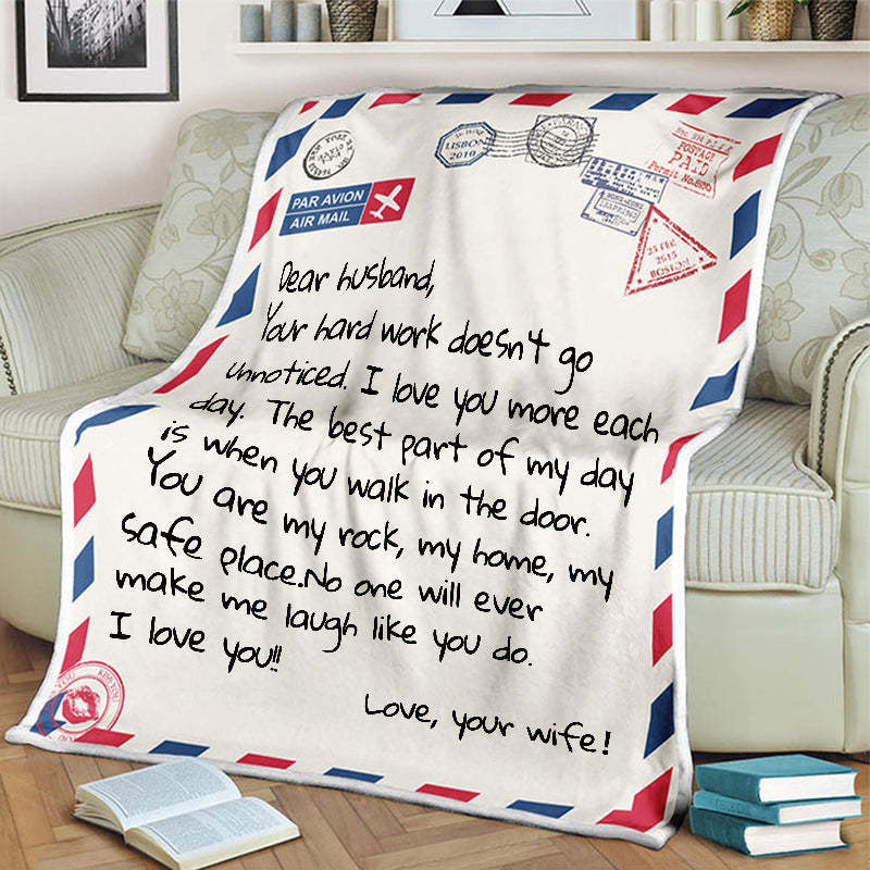 Personalized LOVE Letter Blanket Gift For Husband - Gifts For Him