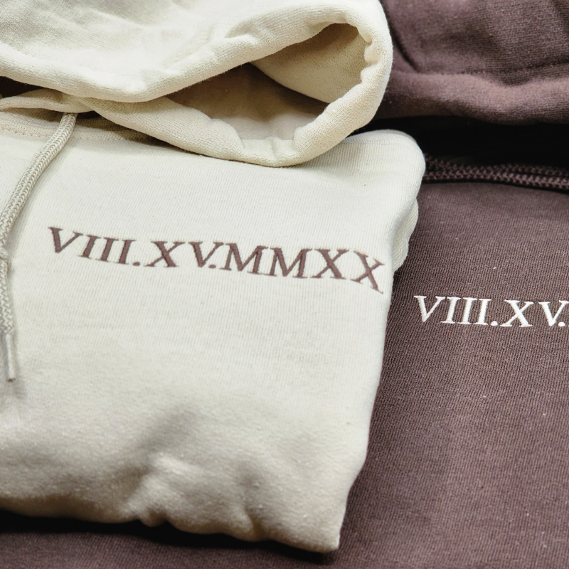 Custom Embroidered Roman Numeral Custom Roman numeral sweatshirt