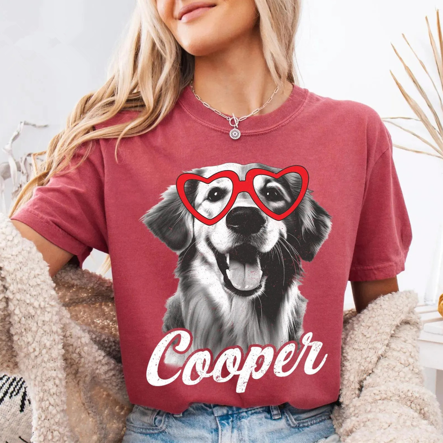 Custom Photo Dog Valentine Shirt, Dog Mom Dog Dad Tee, Valentine Sweatshirt