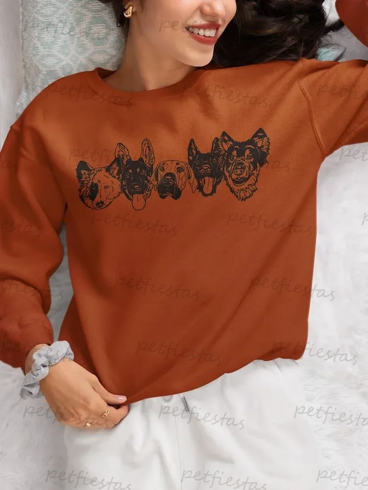 Custom Pet Photo + Name Printing T-shirt Custom Dog Cat Graphic Tee Sweatshirt Hoodie