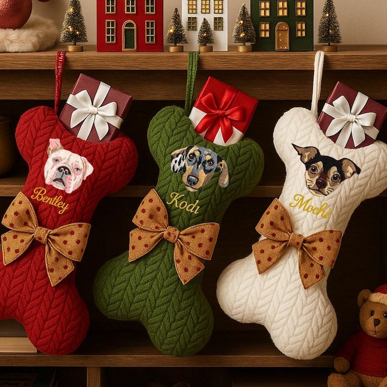 Personalized Pet Portrait Christmas Stocking