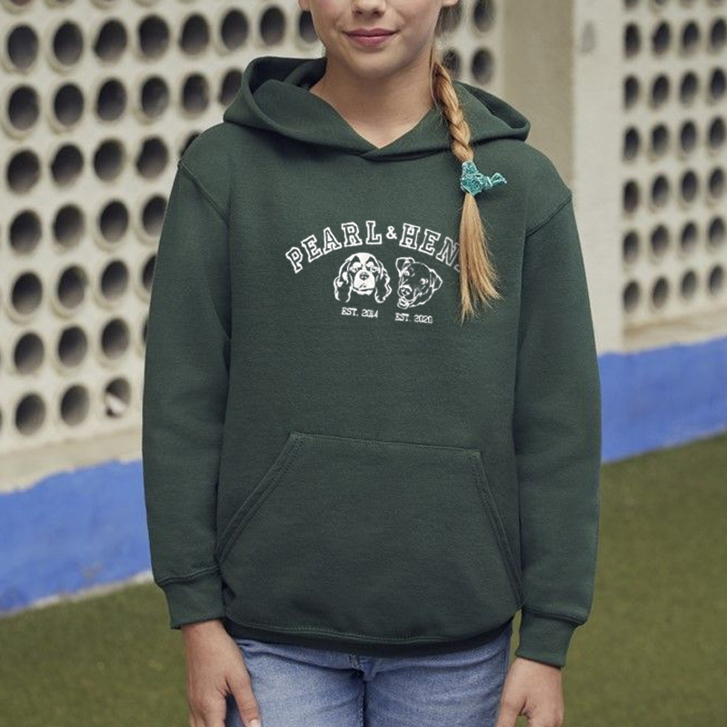 Personalized Pet Photo Embroidered Pet College Sweatshirt/Hoodie T-shirt