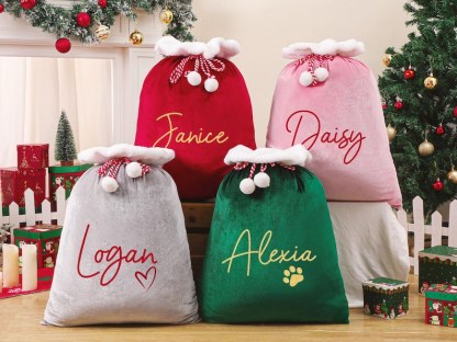 Personalized Large Santa Sack – Custom Christmas Family Bag with Name for Kids