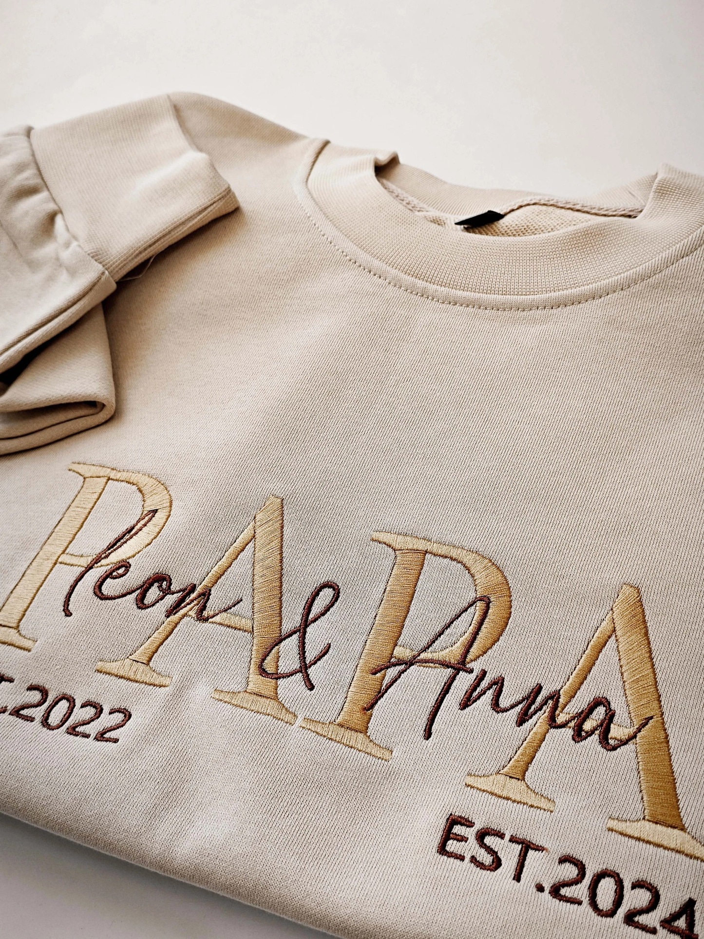 Pamaviva Custom Embroidered PAPA Sweatshirt ,Custom Dad Est Hoodie ,Gift For New Dad ,Father's Day Gift