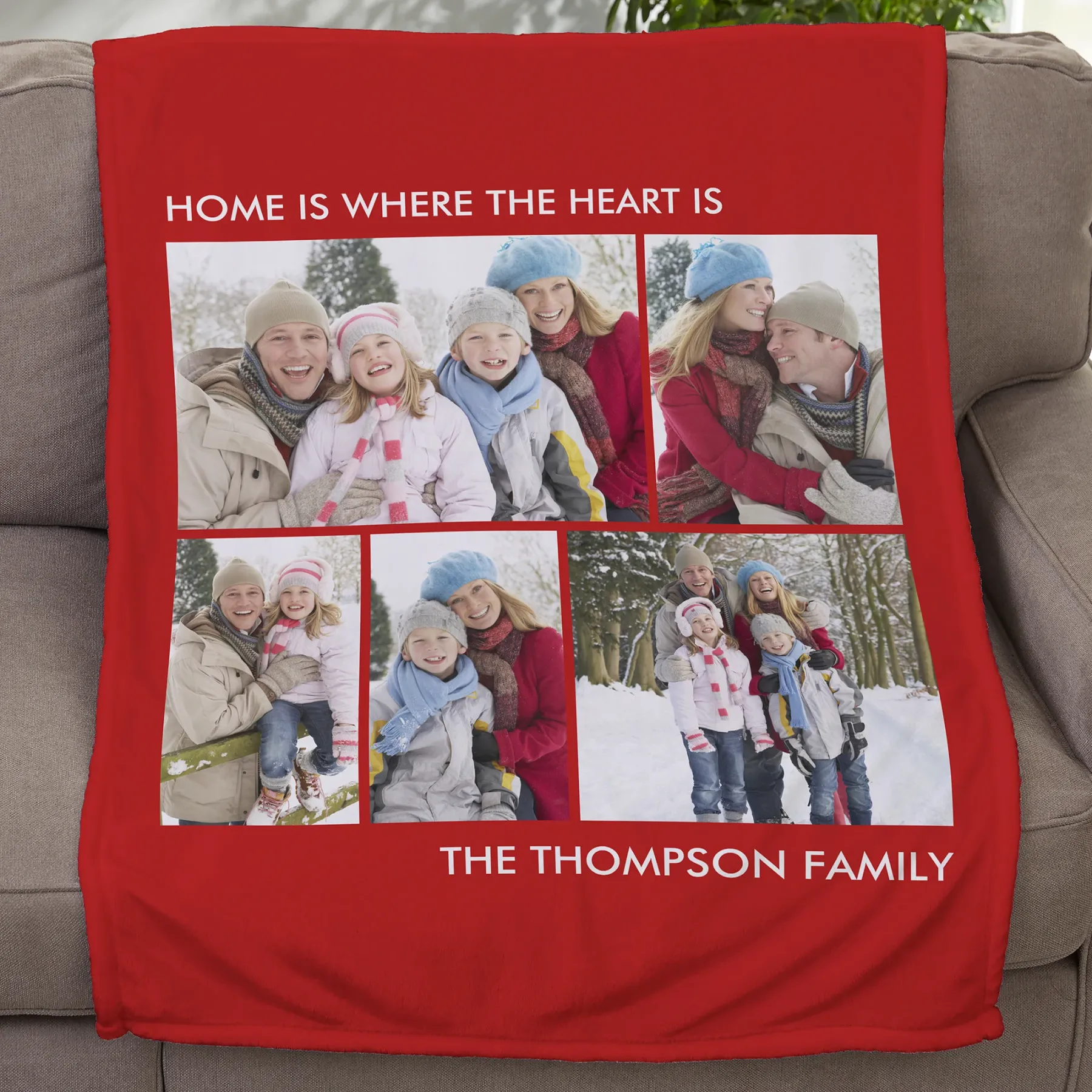The Warmth of Love 💖 - Personalized Fleece & Sherpa Photo Blanket - Custom 5-Photo Design, Perfect Gift for Lovers & Family