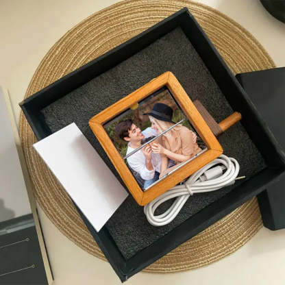 Custom Photo Flipbook Frame Animation Machine Mechanical Hand-cranked Flipbook Box Photo Album with Light and Music | Christmas Sale