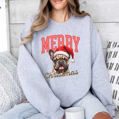Custom Merry Christmas Dog Sweater, Dog Mom / Dog Dad Sweatshirt