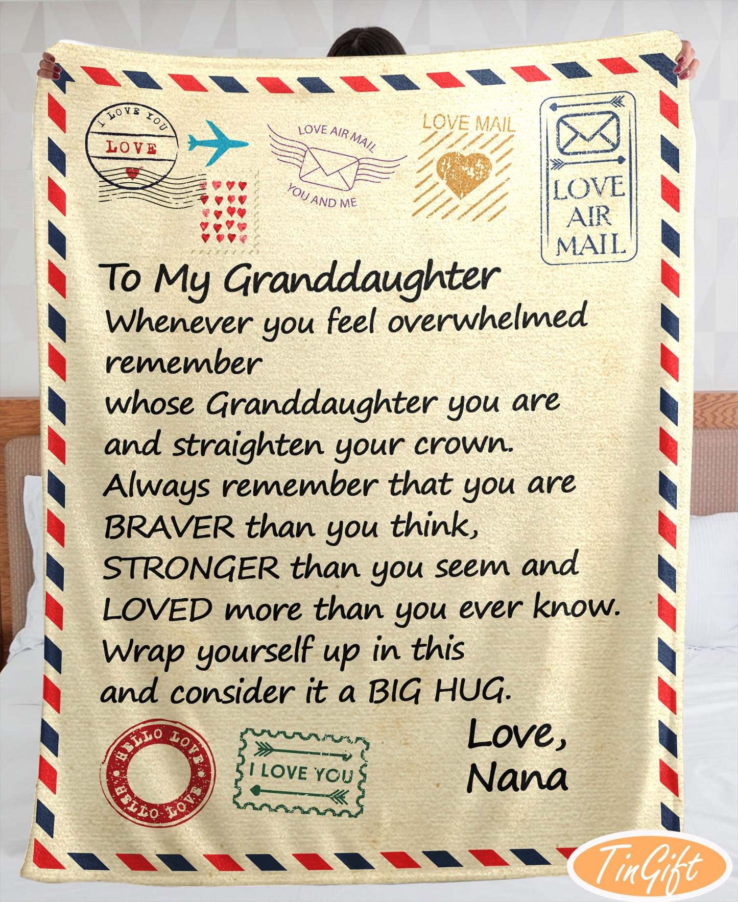 Letter Blanket To Granddaughter When You Feel Overwhelmed Christmas Gift