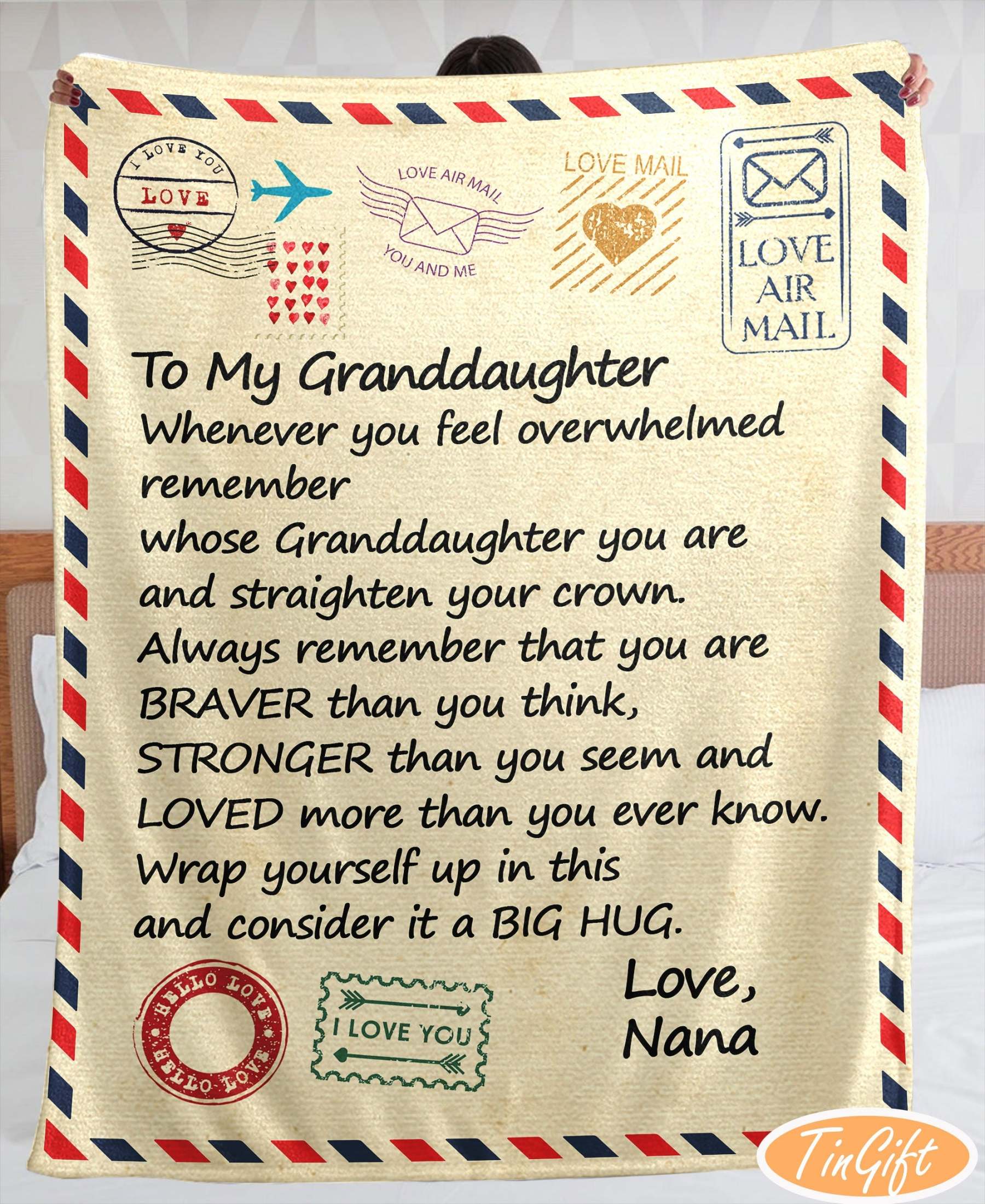 Letter Blanket To Granddaughter When You Feel Overwhelmed Christmas Gift