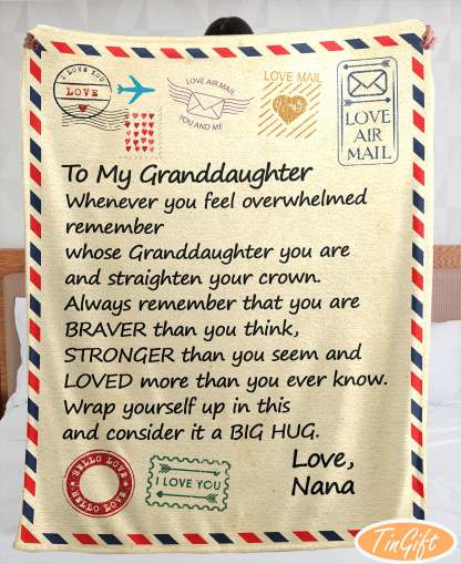 Letter Blanket To Granddaughter When You Feel Overwhelmed Christmas Gift
