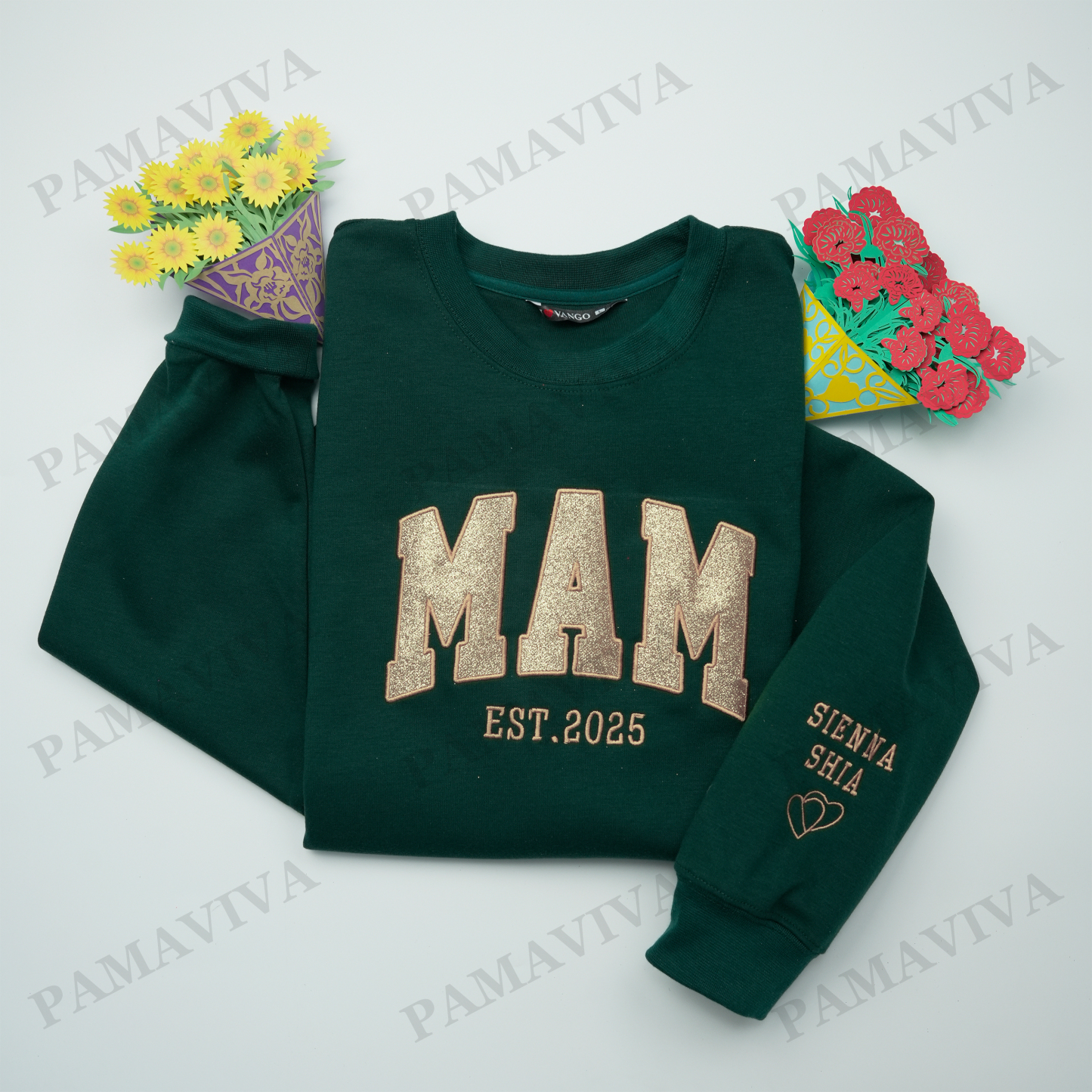 Custom Applique Glitter Mom T-shirt&Sweatshirt
