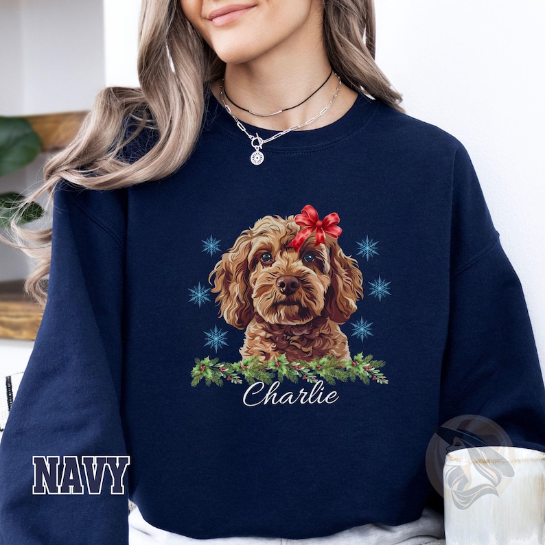 Personalized Pet Photo & Name Christmas Sweatshirt – Dog Cat Xmas Shirt