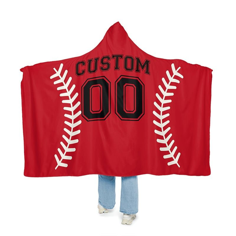 Baseball Hooded Blanket, Custom Gift,Custom Softball Wearable Blanket,University Team Blanket