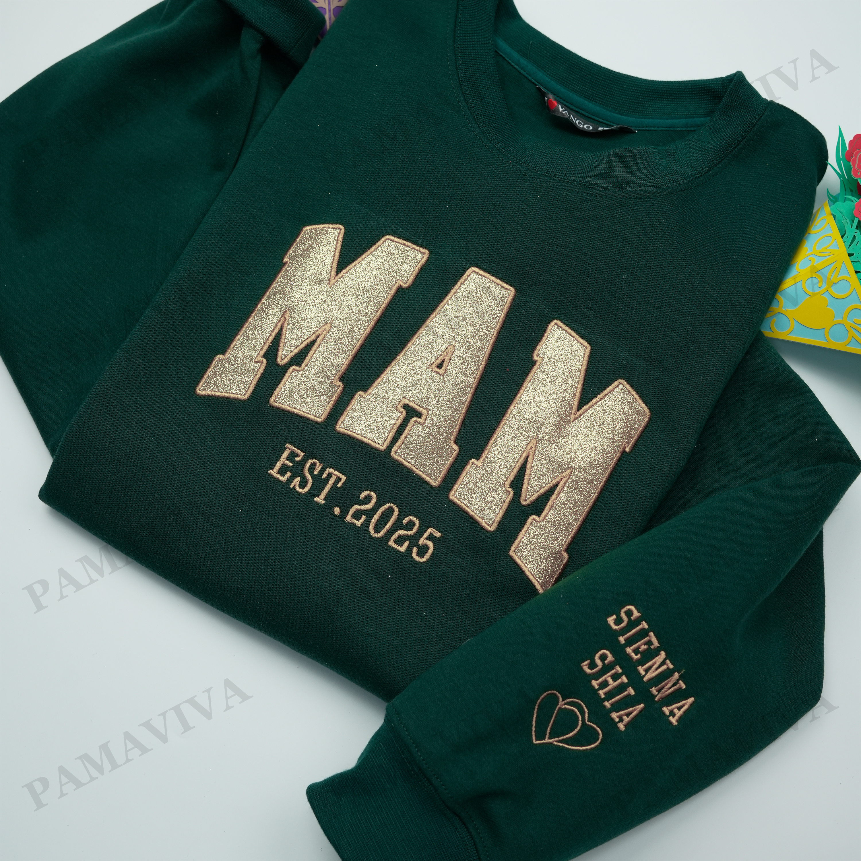 Custom Applique Glitter Mom T-shirt&Sweatshirt