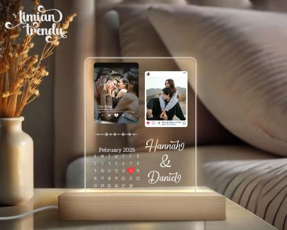 Personalized LED Picture Frame with Custom Date & Favorite Song, Perfect Gift for Special Occasions 💖