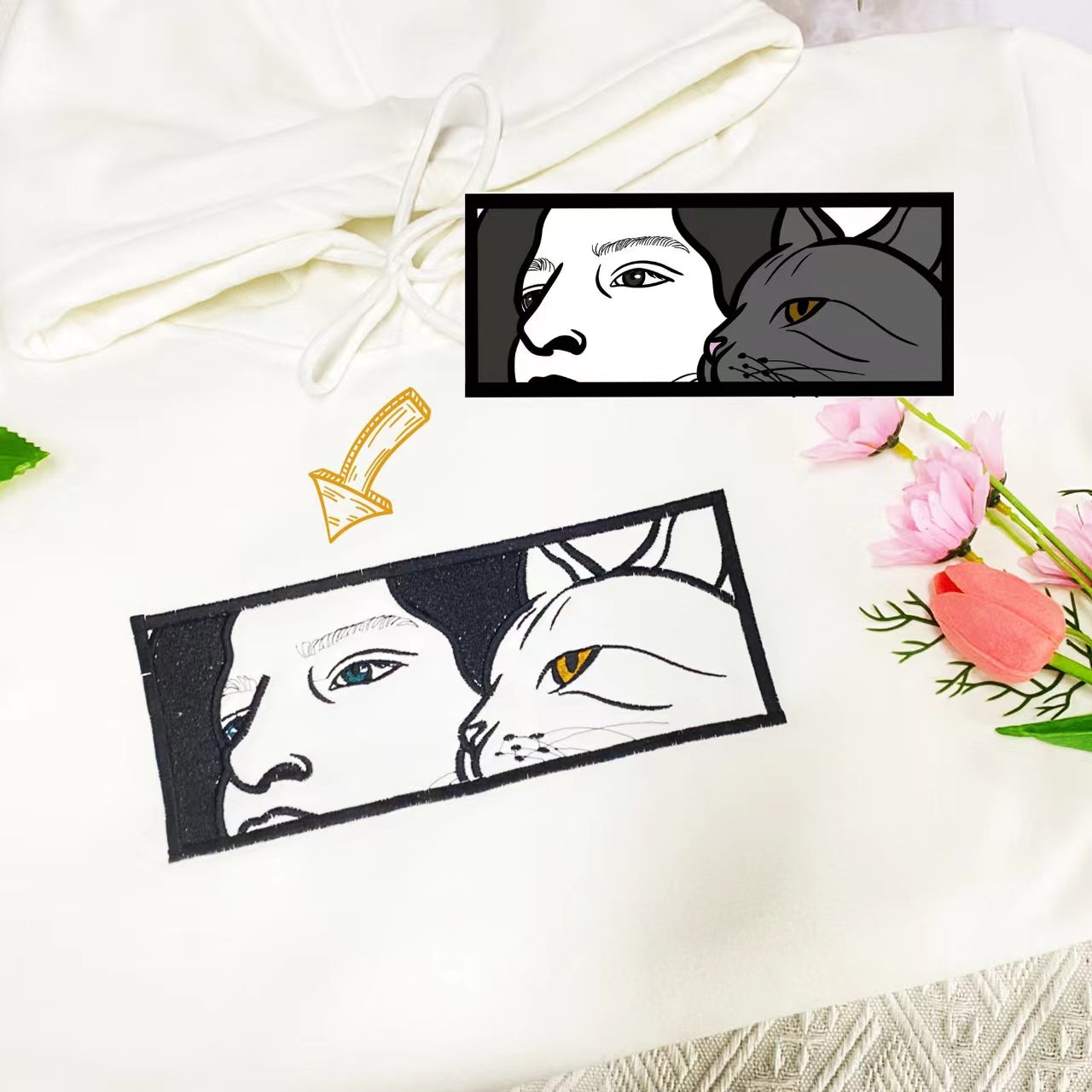 Art Eyes Embroidered Sweatshirt/Hoodie