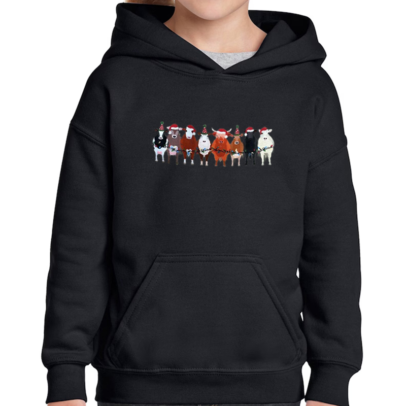 Cow Animals Holiday Christmas Sweatshirt