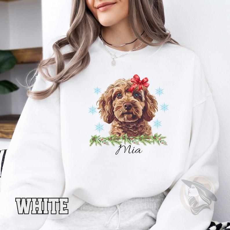 Personalized Pet Photo & Name Christmas Sweatshirt – Dog Cat Xmas Shirt