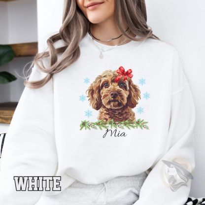 Personalized Pet Photo & Name Christmas Sweatshirt – Dog Cat Xmas Shirt