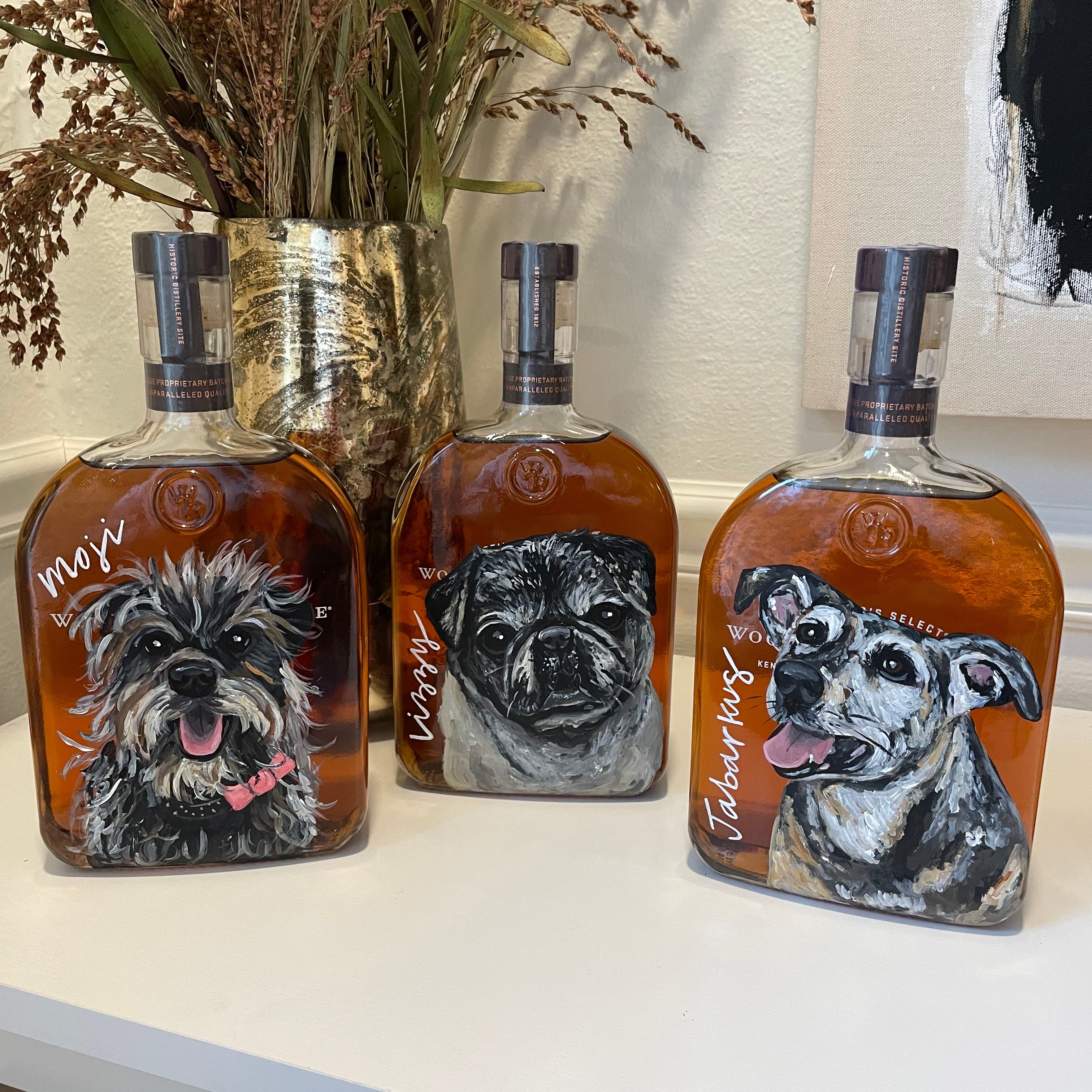 Custom Whiskey Bottles with Pet Portraits