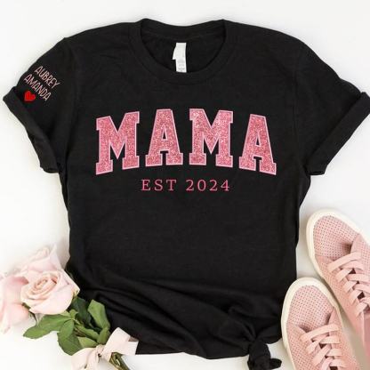 Custom Embroidered Applique Glitter Mama Sweatshirt - Gift for Mom