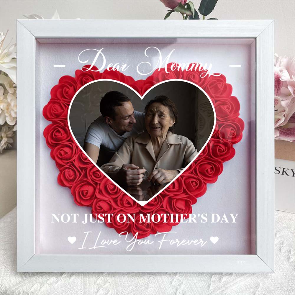 Personalized Custom Dear Mum I Love You Forever Flower Shadow Box Gift For Mum