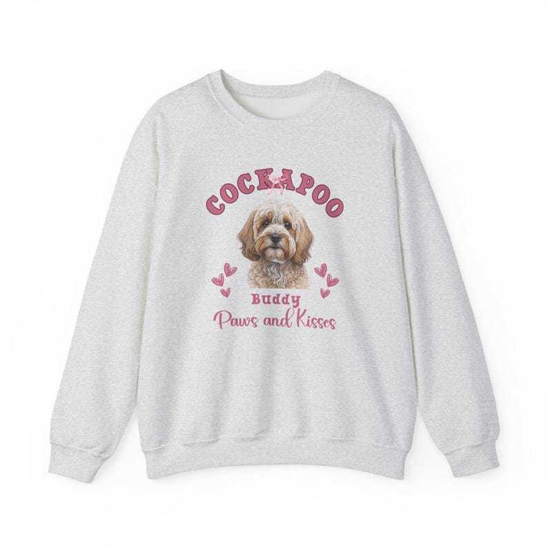 Paws and Kisses Custom Dog Photo & Breed Sweatshirt, Valentine Dog Lover Gifts