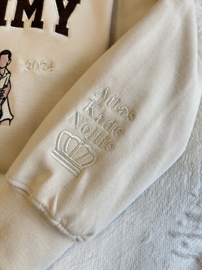 Custom Dad Photo Embroidery with nickname T-shirt/ Sweatshirt /Hoodie