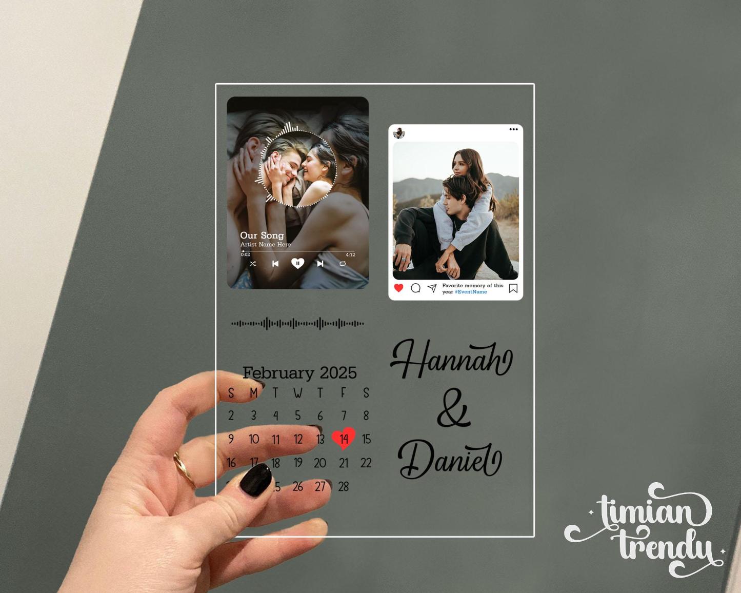 Personalized LED Picture Frame with Custom Date & Favorite Song, Perfect Gift for Special Occasions 💖