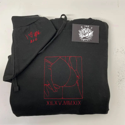 Custom Embroidered Sweatshirt – Personalized Sexy Portrait & Roman Numerals for Him