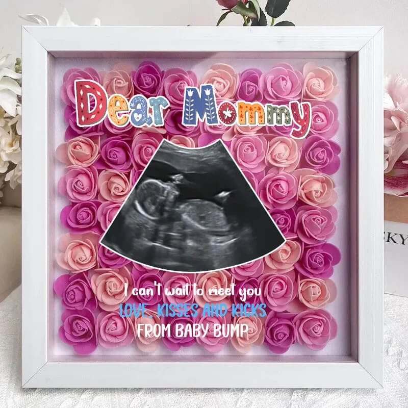 Personalized Flower Shadow Box Ultrasound For New Mom