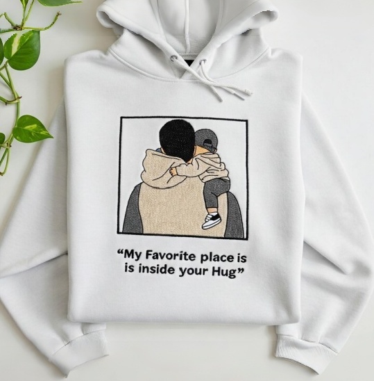 Custom Embroidered Photo Portrait Sweatshirt For dad,papa,papà,papá,pai