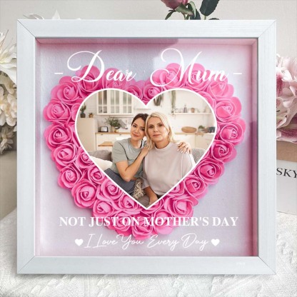 Personalized Custom Dear Mum I Love You Forever Flower Shadow Box Gift For Mum