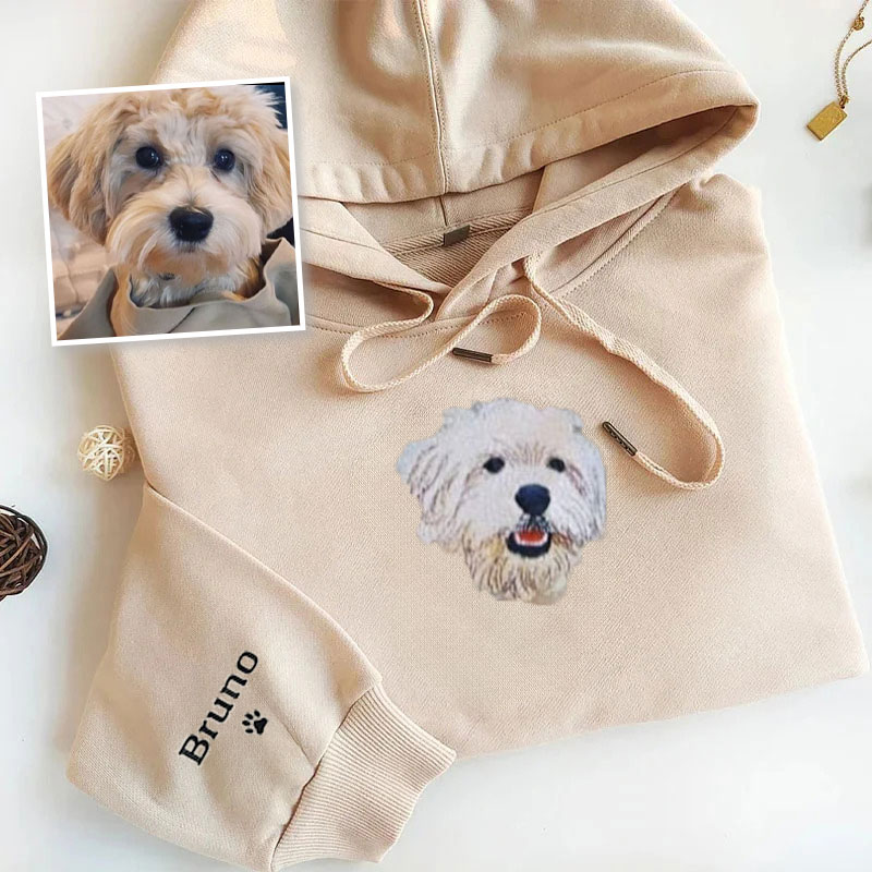 Personalized Pet Portrait Embroidered Sweatshirt T-shirt Hoodie