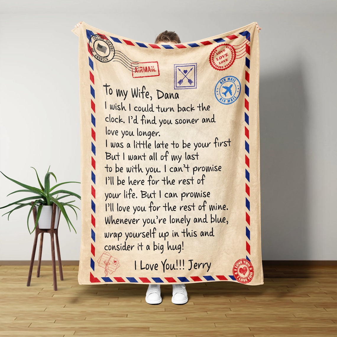 Blanket for Wife, To My Wife Blanket, Anniversary Blanket, Gift from Husband, Custom Name Blanket, Gifts for Wife, Couples Blanket-ilovevango