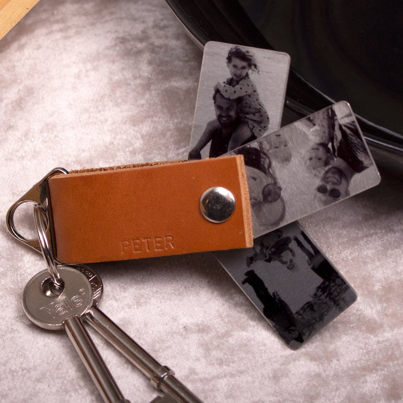 Personalized Leather Keychain For Him