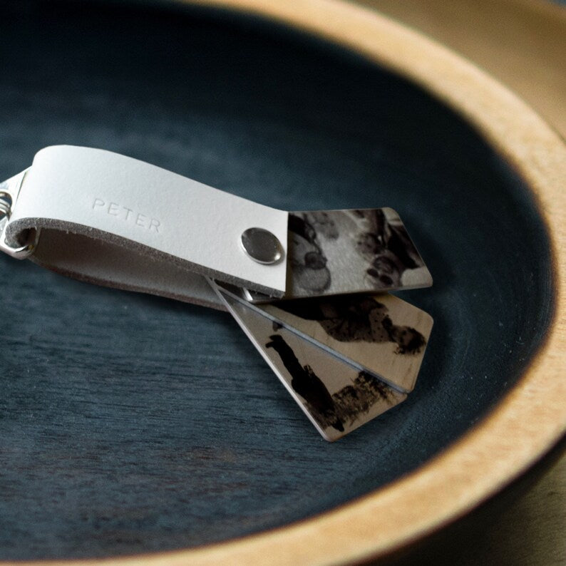 Personalized Leather Keychain For Him