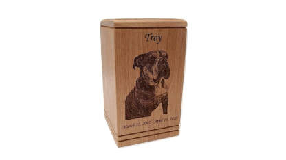 Cremation Pet Urn, Engraved Dog Cat Ashes, Pet urn for dogs cats, Keepsake Wood Box, Memorial, Personalized Photo, Pet Loss Gifts,-ilovevango