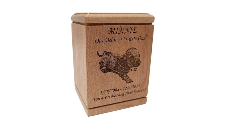 Cremation Pet Urn, Engraved Dog Cat Ashes, Pet urn for dogs cats, Keepsake Wood Box, Memorial, Personalized Photo, Pet Loss Gifts,-ilovevango