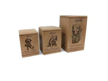 Cremation Pet Urn, Engraved Dog Cat Ashes, Pet urn for dogs cats, Keepsake Wood Box, Memorial, Personalized Photo, Pet Loss Gifts,-ilovevango