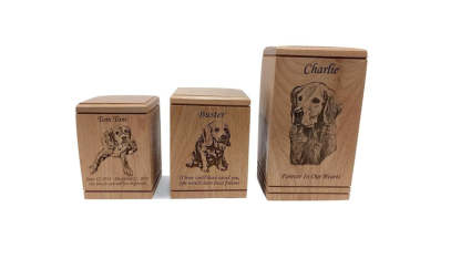 Cremation Pet Urn, Engraved Dog Cat Ashes, Pet urn for dogs cats, Keepsake Wood Box, Memorial, Personalized Photo, Pet Loss Gifts,-ilovevango